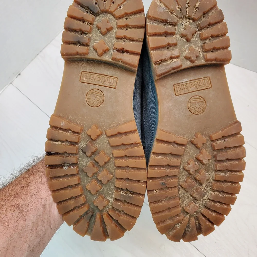 Timberland Boys A1VHV Blue Denim Canvas Lace Up Ankle Boots Size 6 Kids Gorpcore